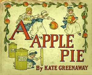 Prints of Front cover of iconic picture book by Kate Greenaway Date: 1886 Kate Greenaway Prints: Front Cover of A Apple Pie Print, 1886