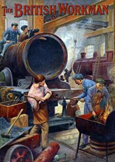 Front cover of a bound volume of The British Workman, an improving magazine for Front cover of a bound volume of The British Workman, an improving magazine for
