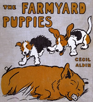Cover design by Cecil Aldin, The Farmyard Puppies Cover design by Cecil Aldin, The Farmyard Puppies