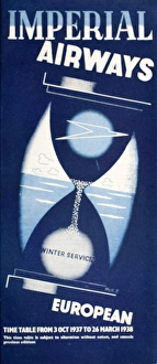 Cover design, Imperial Airways timetable, 1937-1938 Cover design, Imperial Airways timetable, 1937-1938