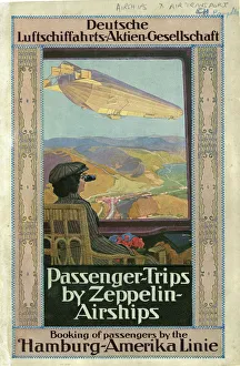Front cover of Passenger Trips by Zeppelin Airships, c1911 Front cover of Passenger Trips by Zeppelin Airships, c1911