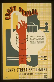 WPA Federal Art Project Prints: Craft school Pottery, modeling, weaving, painting, drawing