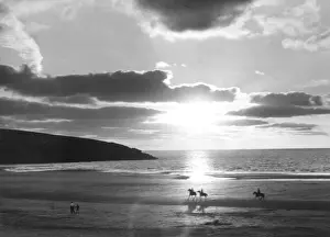 Cornwall Coast Scenery Prints: Crantock Bay Riders