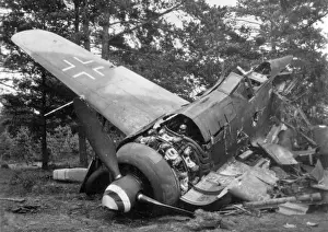 WW2 German Plane Crash Print, circa 1940s