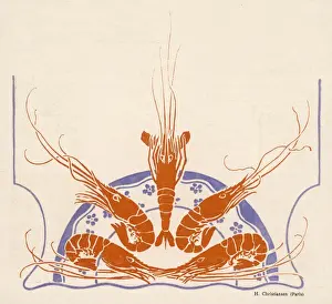 Crustacean Dishes Prints: Crayfish Display