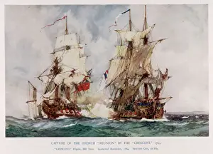 Revolutionary War Ships Prints: CRESCENT & REUNION