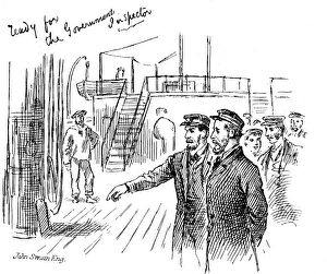 The Crew of an Emigrant Ship prepare for inspection, 1884 The Crew of an Emigrant Ship prepare for inspection, 1884