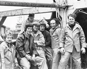 Crew of a Scottish purse seiner, Falmouth, Cornwall Crew of a Scottish purse seiner, Falmouth, Cornwall