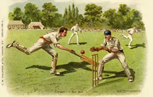 Cricket Print: Batsman Completes a Quick Single, 1904