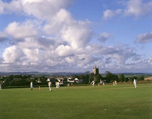 Cricket match in progress, Gorran Haven, Cornwall Cricket match in progress, Gorran Haven, Cornwall