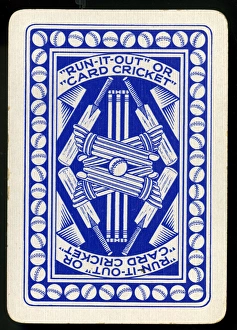 Cricket - Run-It-Out card game - card back, blue Cricket - Run-It-Out card game - card back, blue