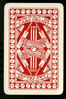 Cricket - Run-It-Out card game - card back, red Cricket - Run-It-Out card game - card back, red