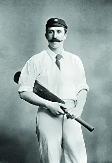 Black and White Print of L.C. Docker Cricketer for Warwickshire