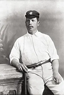 Cricket History Prints: Cricketer, Flowers