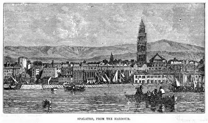 Prints of General view of the harbour Split Prints: Croatia Split General View of the Harbour Print
