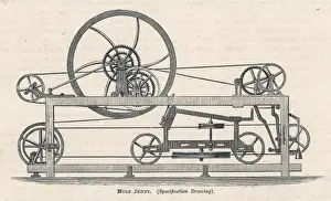 Samuel Crompton's Spinning Mule Print: 1779 Design