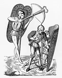 Historical Military Art Prints: Crossbows and Shields