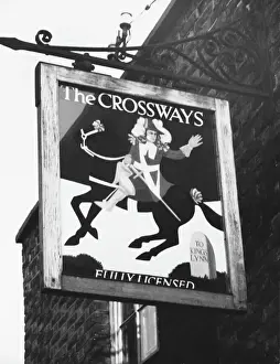 Prints of The fine inn sign of The Crossways at Kings Lynn, Norfolk, England Norfolk Prints: The Crossways Pub Sign Print, Kings Lynn, Norfolk