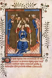 Medieval Illustration Art Prints: The Crowning of a Queen