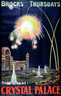 Crystal Palace Fireworks Print, 1899