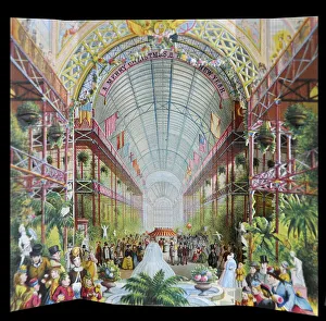 Crystal Palace interior - Christmas and New Year greetings Date: late 19th century Crystal Palace interior - Christmas and New Year greetings Date: late 19th century
