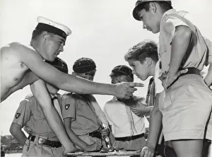 Cub Scouts learn about Royal Navy ship in Aden, Yemen Print