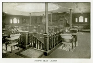 The Cunard Liner RMS Mauretania - Second Class Lounge The Cunard Liner RMS Mauretania - Second Class Lounge