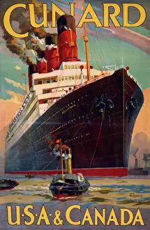 Cunard Aquitania Print: USA and Canada Cruise