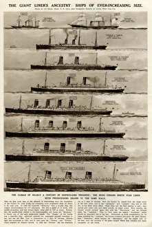 Cunard ships of increasing size by G. H. Davis Cunard ships of increasing size by G. H. Davis