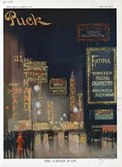 Vintage Cartoon Illustration Prints: The curtain is up