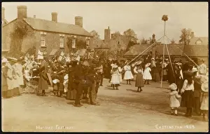 Prints of May-Day festival, with portable maypole, at Eastington, Gloucestershire Eastington Prints: Portable Maypole at Eastington May Day Festival Print