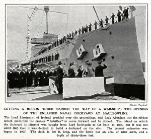 Cutting a Ribbon which barred the way of a warship Cutting a Ribbon which barred the way of a warship