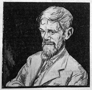 English Novelist Art Prints: D H Lawrence / Sketch