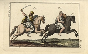 Dacian cavalry with sabre and shield, and Numidian Dacian cavalry with sabre and shield, and Numidian