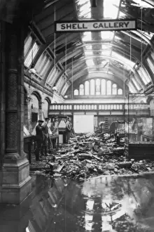Natural History Museum Archive Prints: Damage in Shell Gallery, 1940