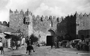 Jerusalem Architecture 1920s Prints: Damascus Gate, Jerusalem