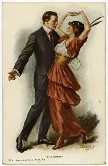 Print of a woman dancing the Cortez, circa 1912