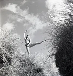 Elegant Dancer Pose Prints: Dancer on a hilltop