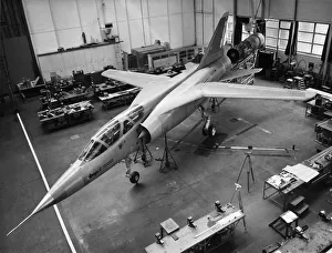 Dassault Mirage G Swing-Wing Prototype in a Hangar with ? Dassault Mirage G Swing-Wing Prototype in a Hangar with ?