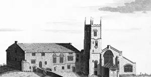 Prints of View of Daventry Priory in the County of Northampton. Date: circa 1750 Northamptonshire Prints: Daventry Priory Print, circa 1750