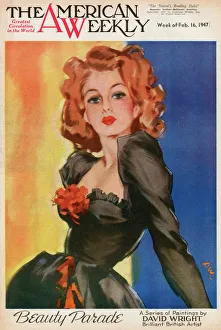 David Wright woman in black evening dress David Wright woman in black evening dress