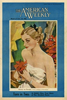 David Wright woman with a red flower David Wright woman with a red flower