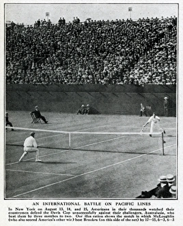 Davis Cup tennis match, McLoughlin v Brookes, New York Davis Cup tennis match, McLoughlin v Brookes, New York