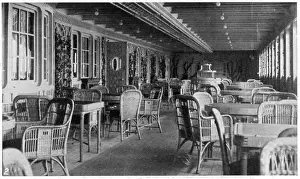 Largest Ship In The World Prints: The Deck Cafe on the Titanic