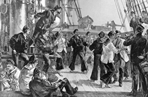 On the deck of a warship, Hands to Dance and Skylark, 1889 On the deck of a warship, Hands to Dance and Skylark, 1889