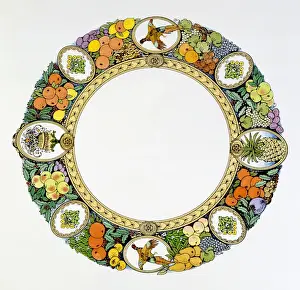 Historical Food Illustrations Prints: Decorative circular border