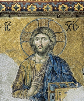 The Deesis. Detail. Jesus Christ in Majesty as if to bless The Deesis. Detail. Jesus Christ in Majesty as if to bless