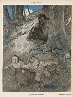 German Folklore Art Prints: Demon in the Woods
