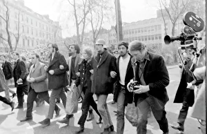 Demonstration in London -- Tariq Ali (b. 1943, centre), writer, journalist and filmmaker Demonstration in London -- Tariq Ali (b. 1943, centre), writer, journalist and filmmaker