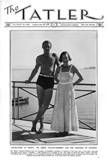 Derek Studley-Herbert and Countess of Seafield Print, 1930